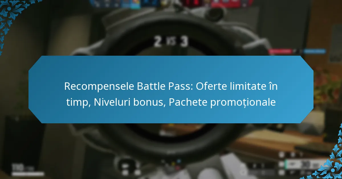 Recompensele Battle Pass: Oferte limitate în timp, Niveluri bonus, Pachete promoționale