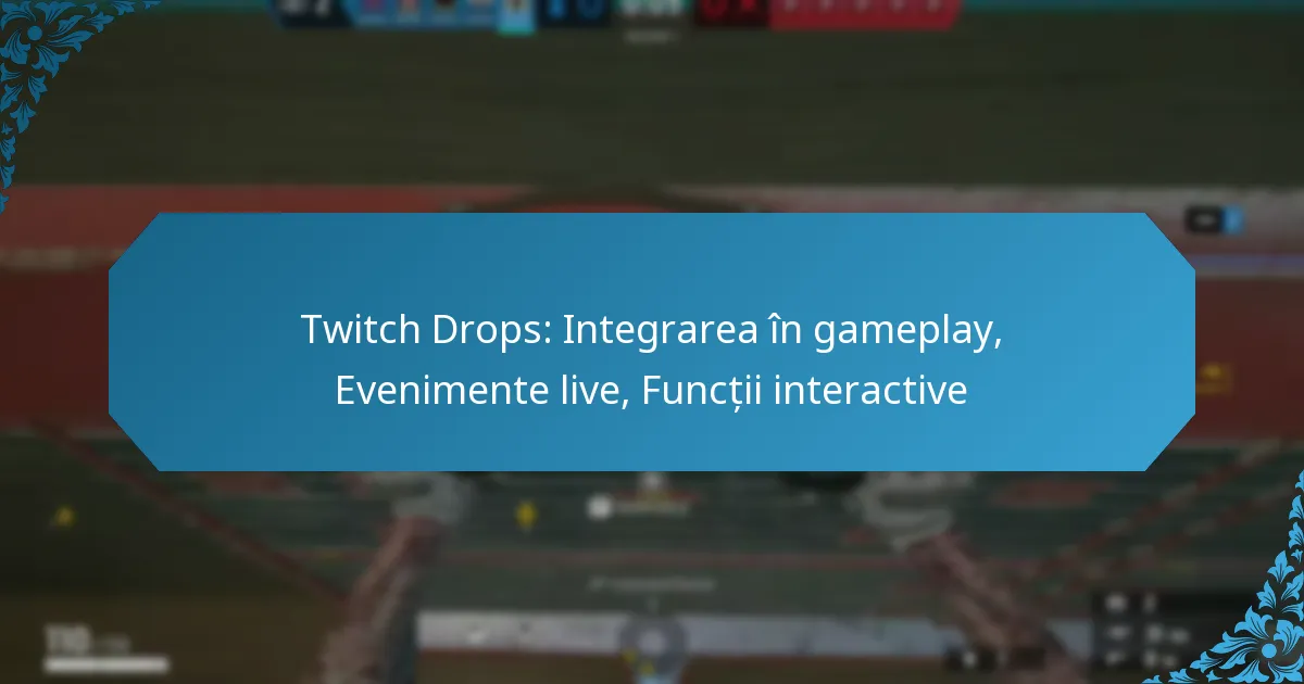 Twitch Drops: Integrarea în gameplay, Evenimente live, Funcții interactive