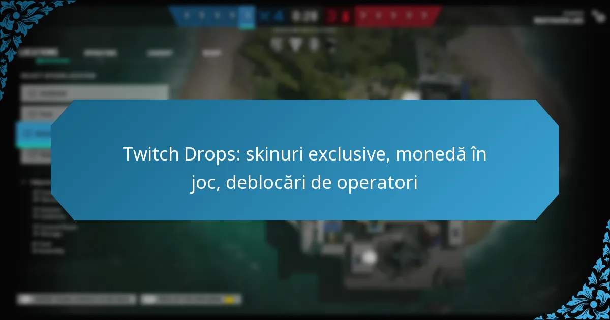 Twitch Drops: skinuri exclusive, monedă în joc, deblocări de operatori